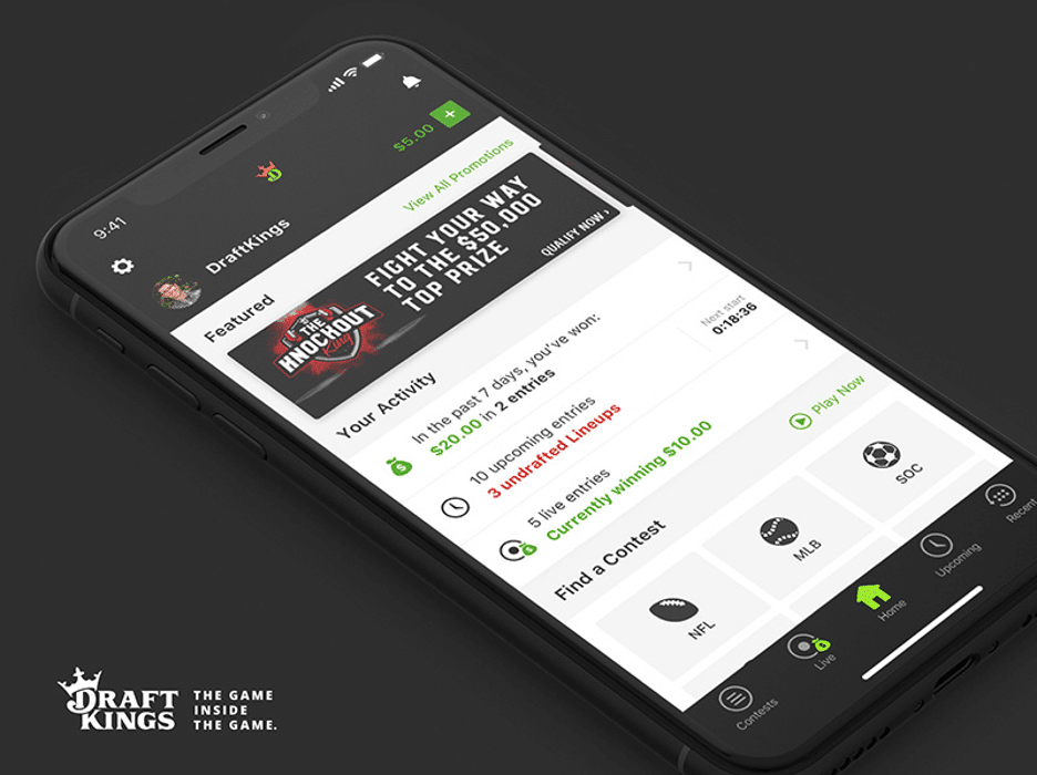 DraftKings Homescreen by Zail Smith for DraftKings on Dribbble