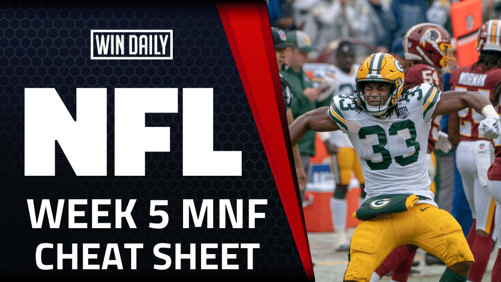 Week 5 DFS Cheatsheet; FanDuel and DraftKings Lineups - 5th Down Fantasy